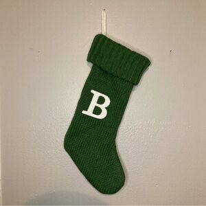 4/$10 - Knit Green “B” Christmas Stocking